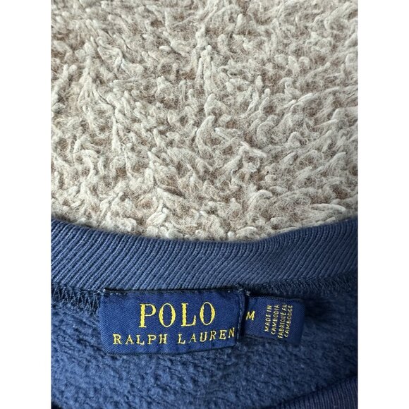 Polo Ralph Lauren Horse Logo Blue Fleece Lined SO SOFT Sweatshirt Size M - Picture 11 of 14